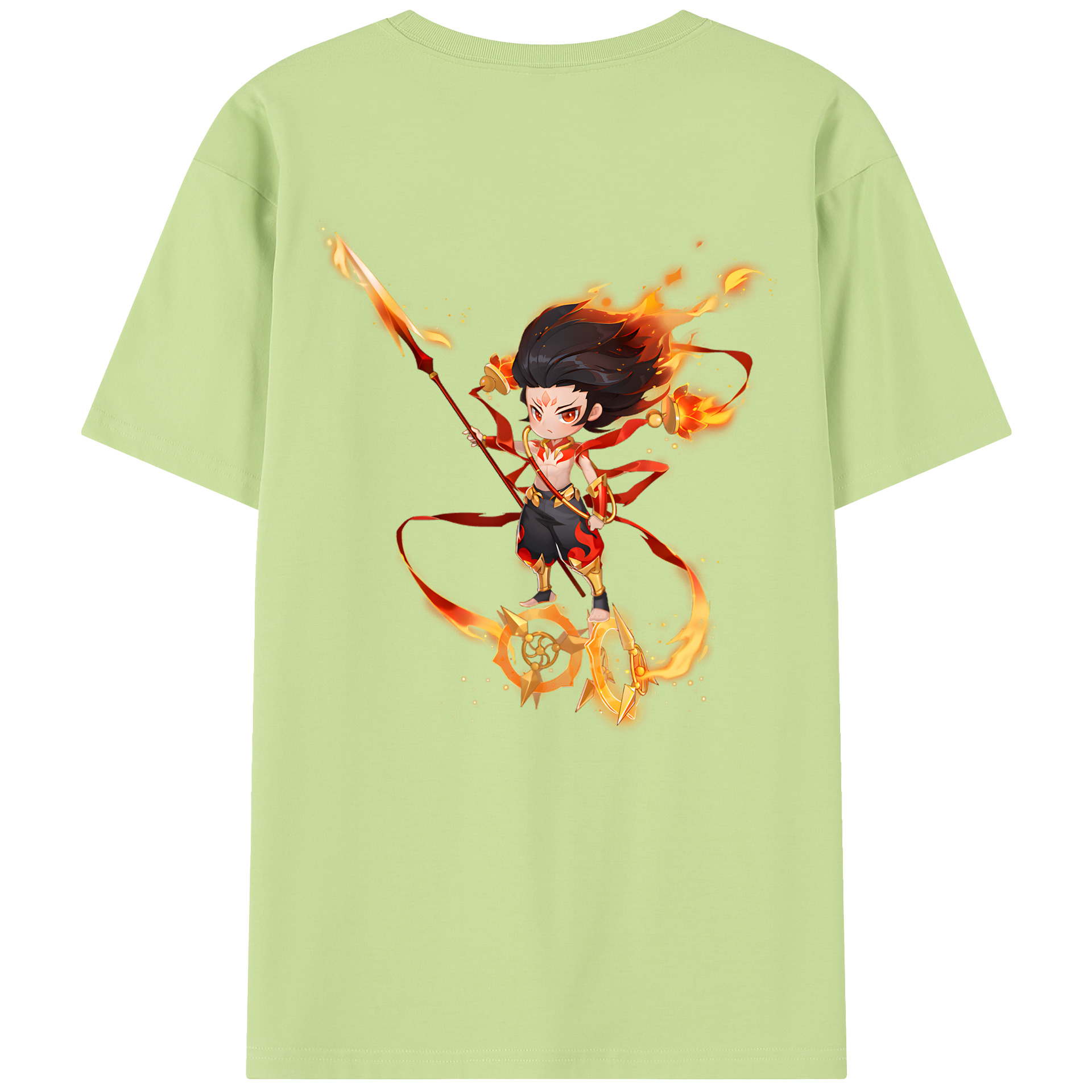 （画像用） Ne Zha 2 ナタ 魔童の大暴れ 綿100％半袖Tシャツ（背面プリント）